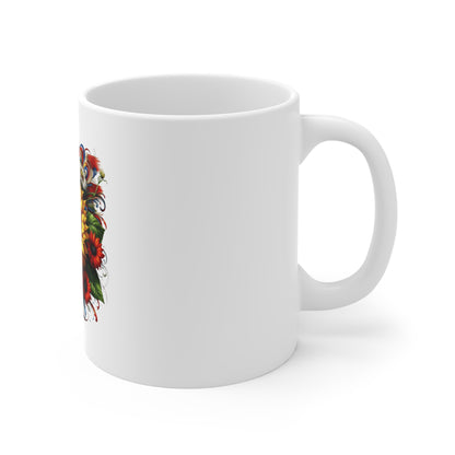 American Sunflower Mug — Patriotic Flag Floral Coffee Cup (11 oz)