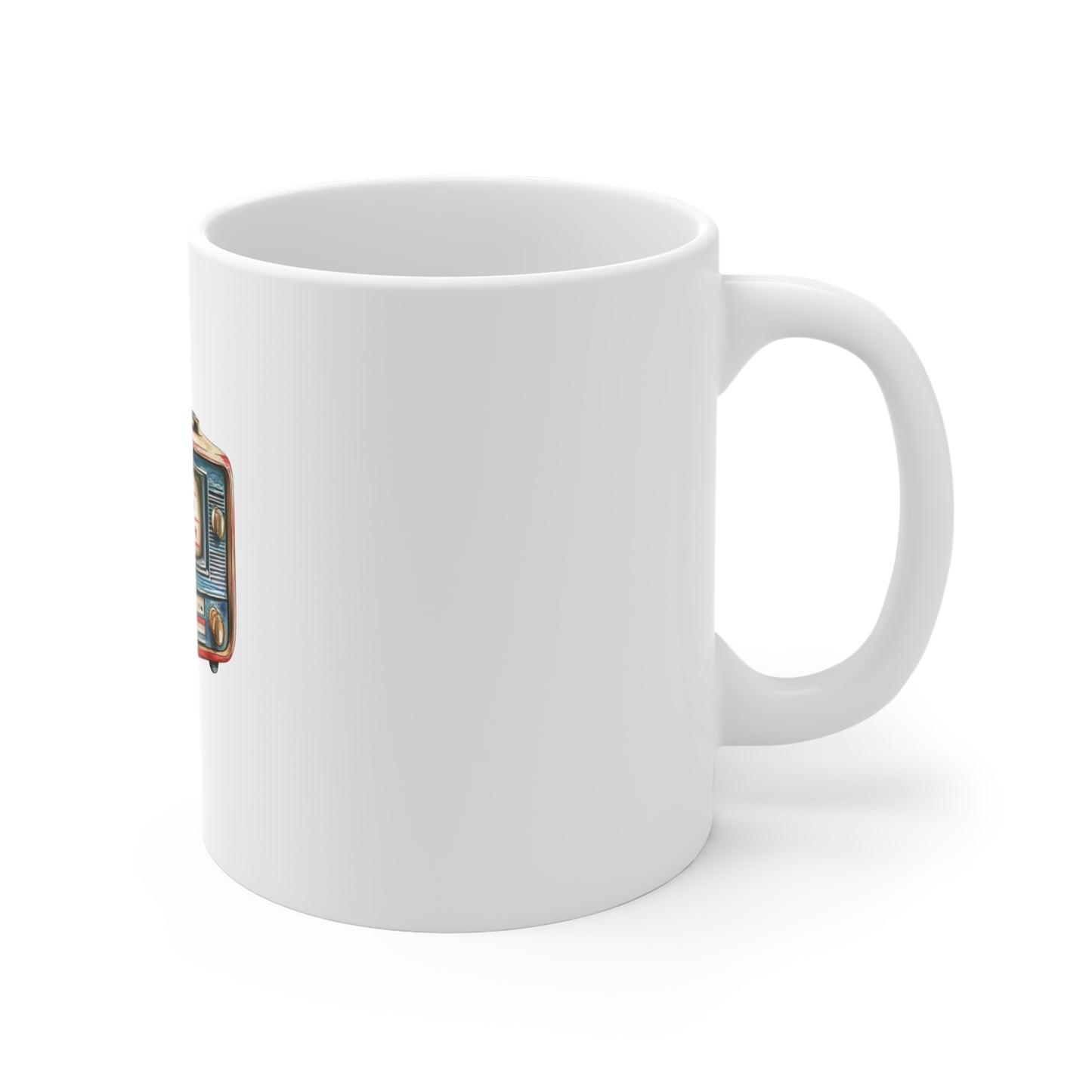 Vintage Radio Coffee Mug - Retro 1950s Style 11oz Ceramic Mug