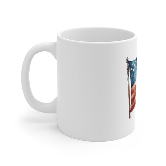 American Flag 11oz Coffee Mug — Vintage Waving USA Pride