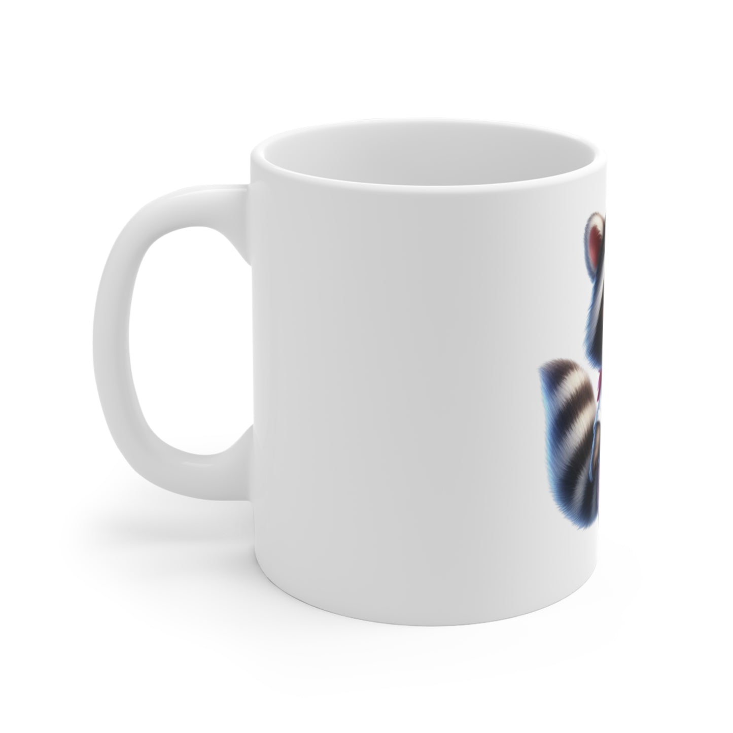 Cute Patriotic Raccoon Coffee Mug – Americana Cowboy Raccoon Mug – Red White Blue Flag Animal Cup – Adorable USA Gift Mug 11oz