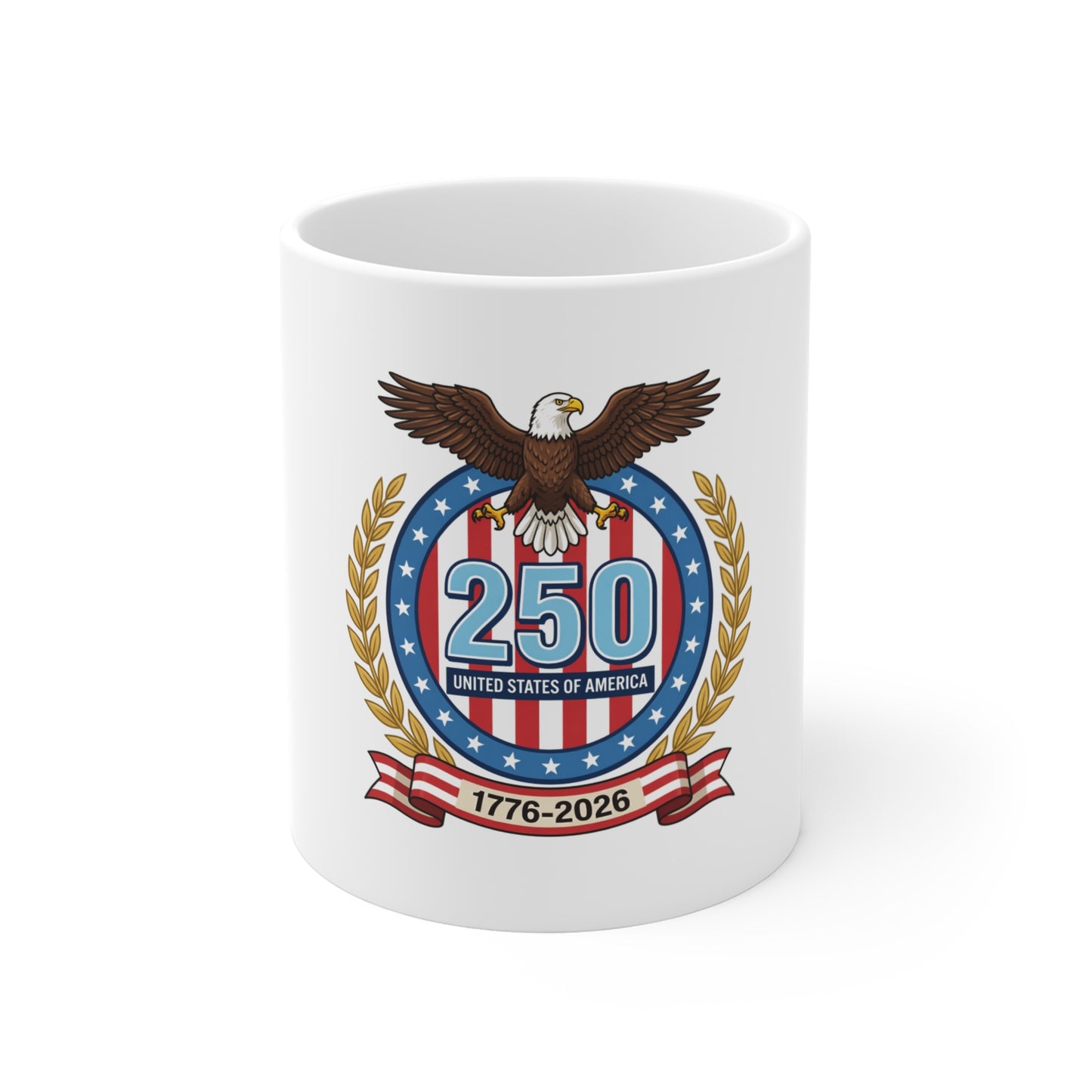 USA 250th Anniversary Eagle Emblem Coffee Mug – 1776–2026 Patriotic Seal Mug – American Freedom Crest Cup Mug 11oz