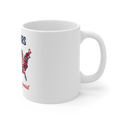 USA 250 Years Semiquincentennial Coffee Mug – Patriotic States Map Mug – American Flag Patchwork USA Gift Mug 11oz