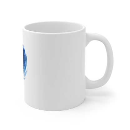 Patriotic Swirl Coffee Mug — Red White Blue 11oz Ceramic