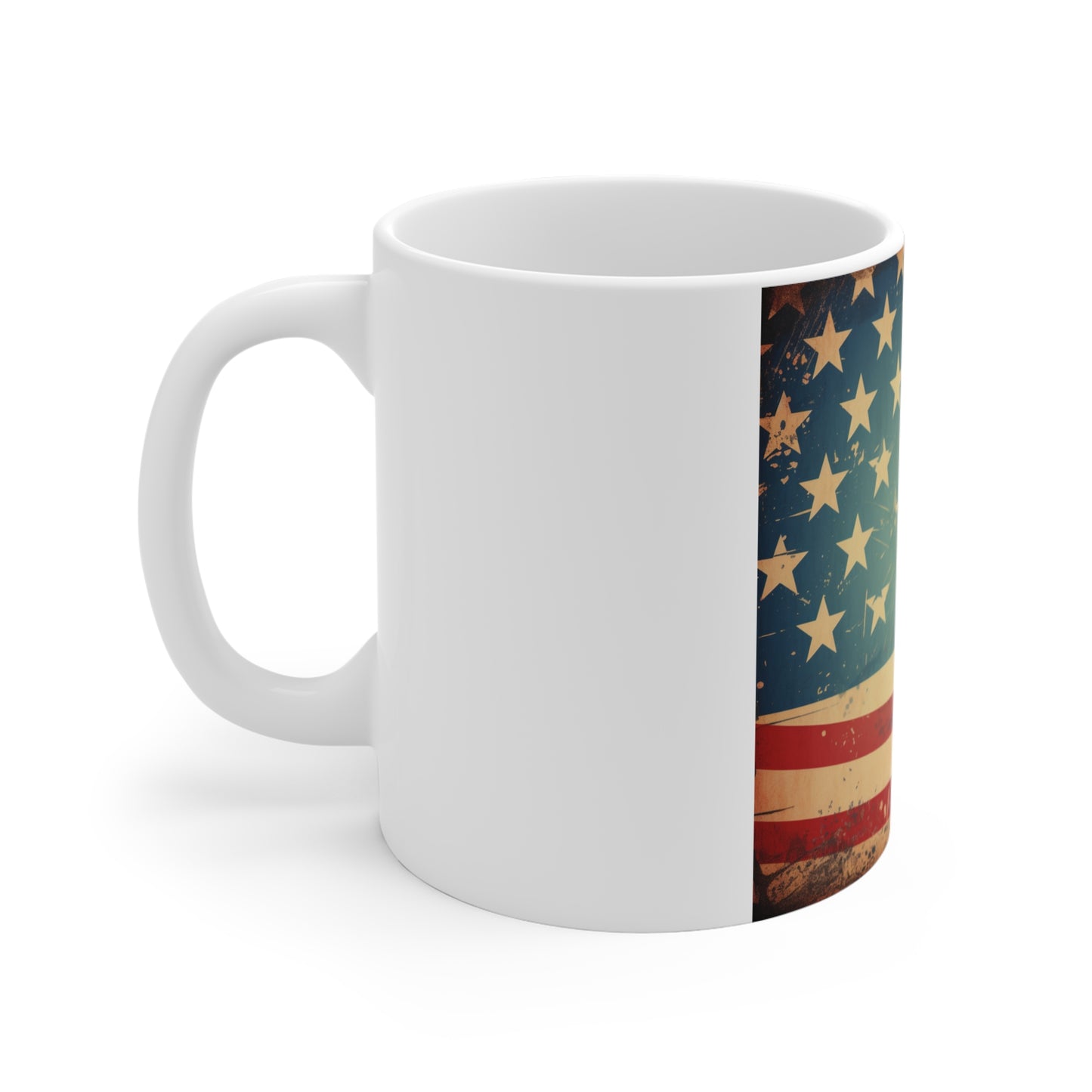Vintage American Flag Coffee Mug – Distressed USA Flag Mug – Retro Patriotic Cup – Rustic Americana Flag Design Mug Vintage American Flag Mug – Distressed USA Stars & Stripes 11oz Coffee Cup,...