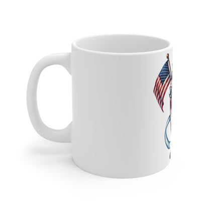 Patriotic Cherry Milkshake Coffee Mug – 4th of July Fireworks Dessert Mug – Red White Blue Americana Drink Cup – Festive Summer Celebration Mug 11oz Patriotic Milkshake Mug – American Flag Fourth of...