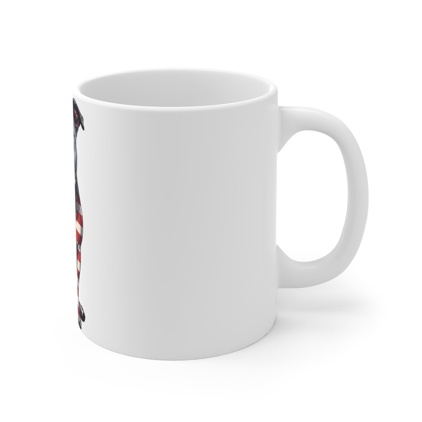 Patriotic Bulldog Coffee Mug – American Flag Bulldog Full Body Mug – USA Dog Art Cup – 4th of July Gift for Dog Lovers 11oz