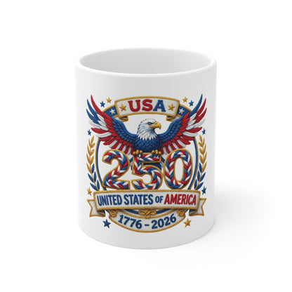 USA 250th Anniversary Mug – Eagle 1776–2026 Commemorative Coffee Cup