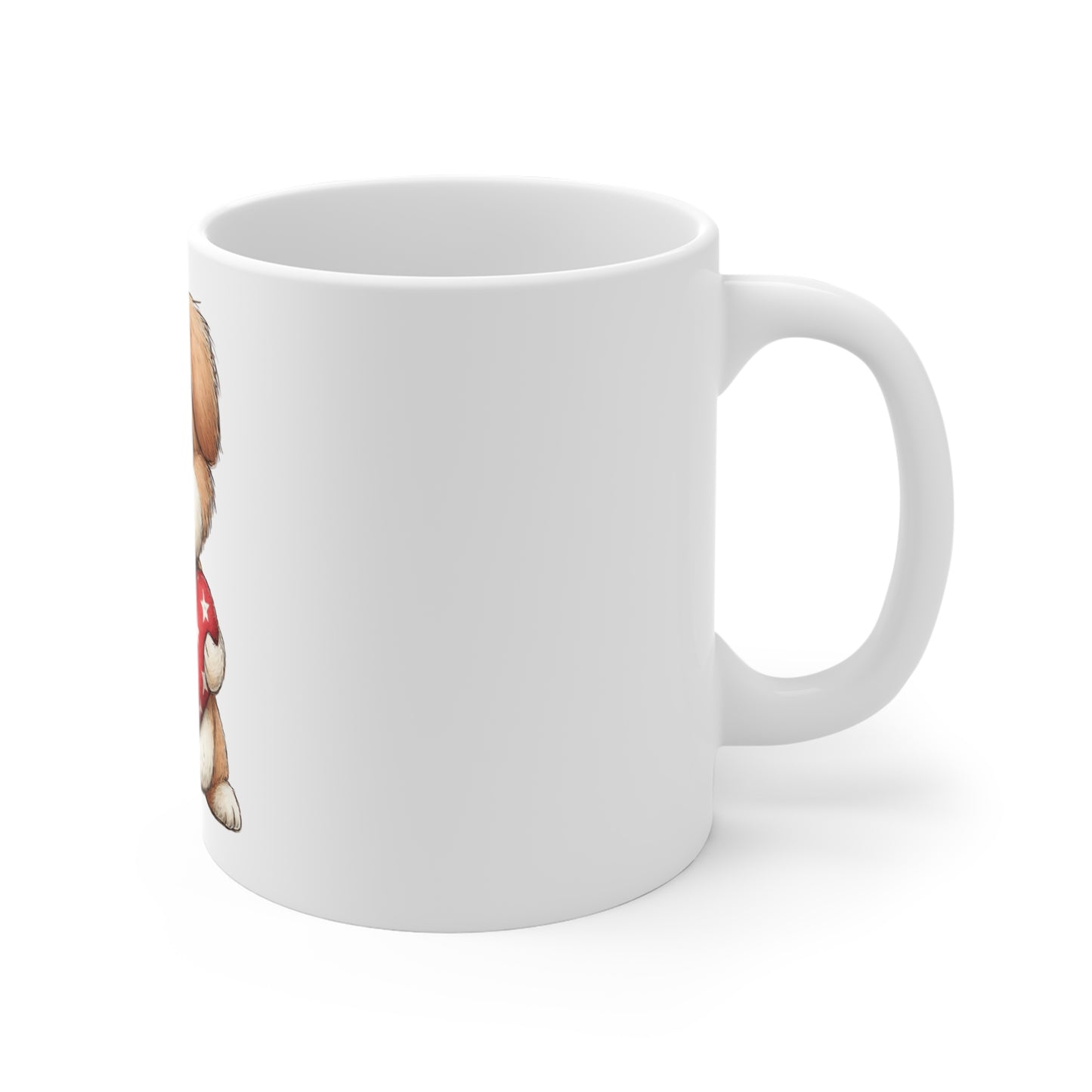 Cute Patriotic Puppy Heart Coffee Mug – 4th of July Dog Mug – Americana Puppy Holding Flag Heart – Red White Blue Pet Lover Gift Cute Puppy Holding American Flag Heart Mug — 11oz Cute Dog Coffee Cup...