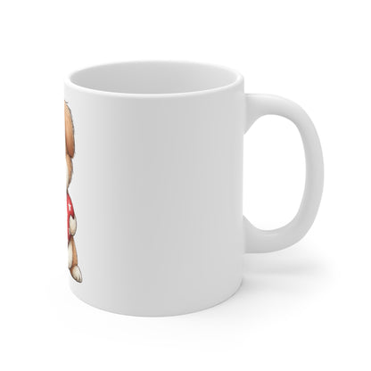 Cute Patriotic Puppy Heart Coffee Mug – 4th of July Dog Mug – Americana Puppy Holding Flag Heart – Red White Blue Pet Lover Gift Cute Puppy Holding American Flag Heart Mug — 11oz Cute Dog Coffee Cup...
