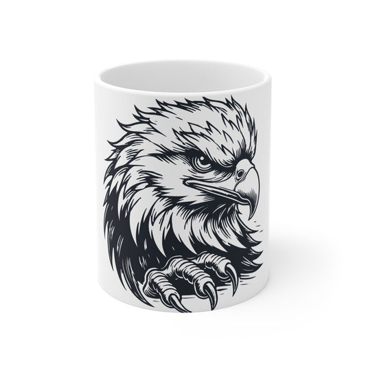 Patriotic Bald Eagle Coffee Mug – Bold American Eagle Art Mug – USA Freedom Symbol Cup – Vintage Style Eagle Mug – Strong Americana Gift Eagle Head Illustration Mug — 11oz Bold Patriotic Coffee Cup...