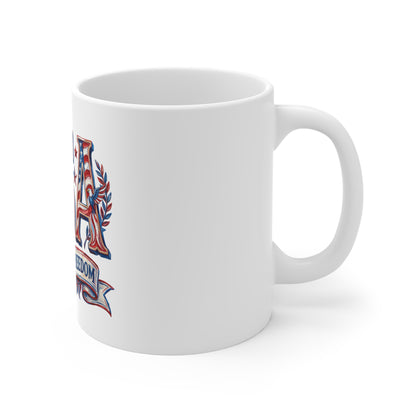USA 250 Years of Freedom Coffee Mug — Patriotic 11oz Independence Day Gift