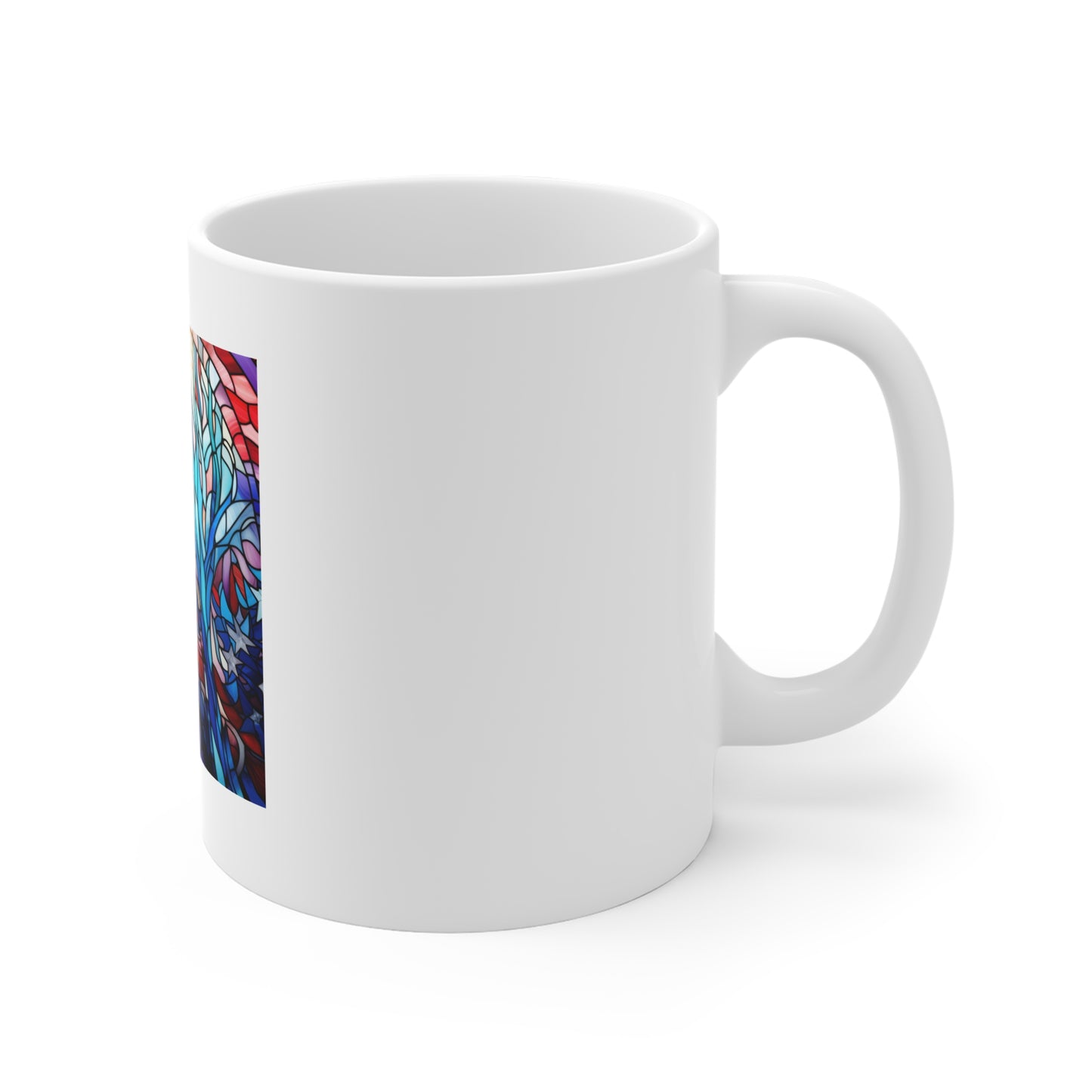 Stained Glass American Flag Coffee Mug – Artistic Patriotic Mug – Colorful USA Flag Cup – Abstract Americana Gift – Premium Art Mug