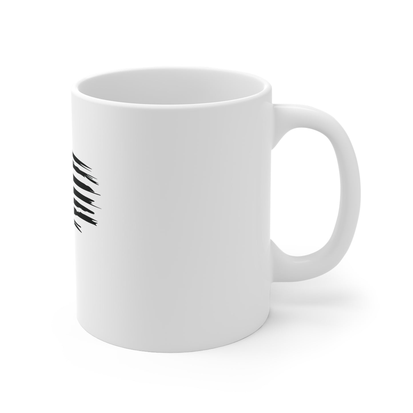 Black Distressed American Flag Coffee Mug – Brushstroke USA Flag Mug – Minimalist Patriotic Cup – Rugged Americana GiftMug 11oz