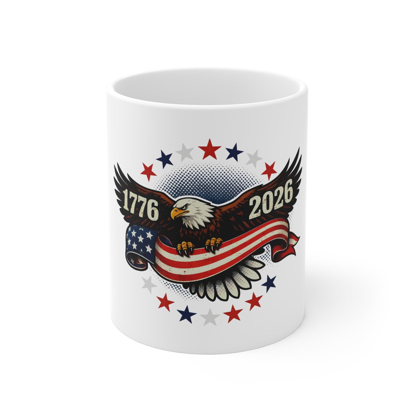 1776–2026 Patriotic Eagle Mug – American Flag Anniversary Coffee Cup