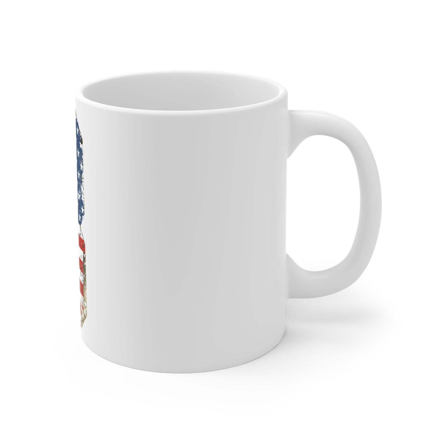 Distressed American Flag Number 8 Coffee Mug – Vintage Patriotic Number Mug – Rustic USA Stars & Stripes Cup – Americana Gift Mug 11oz