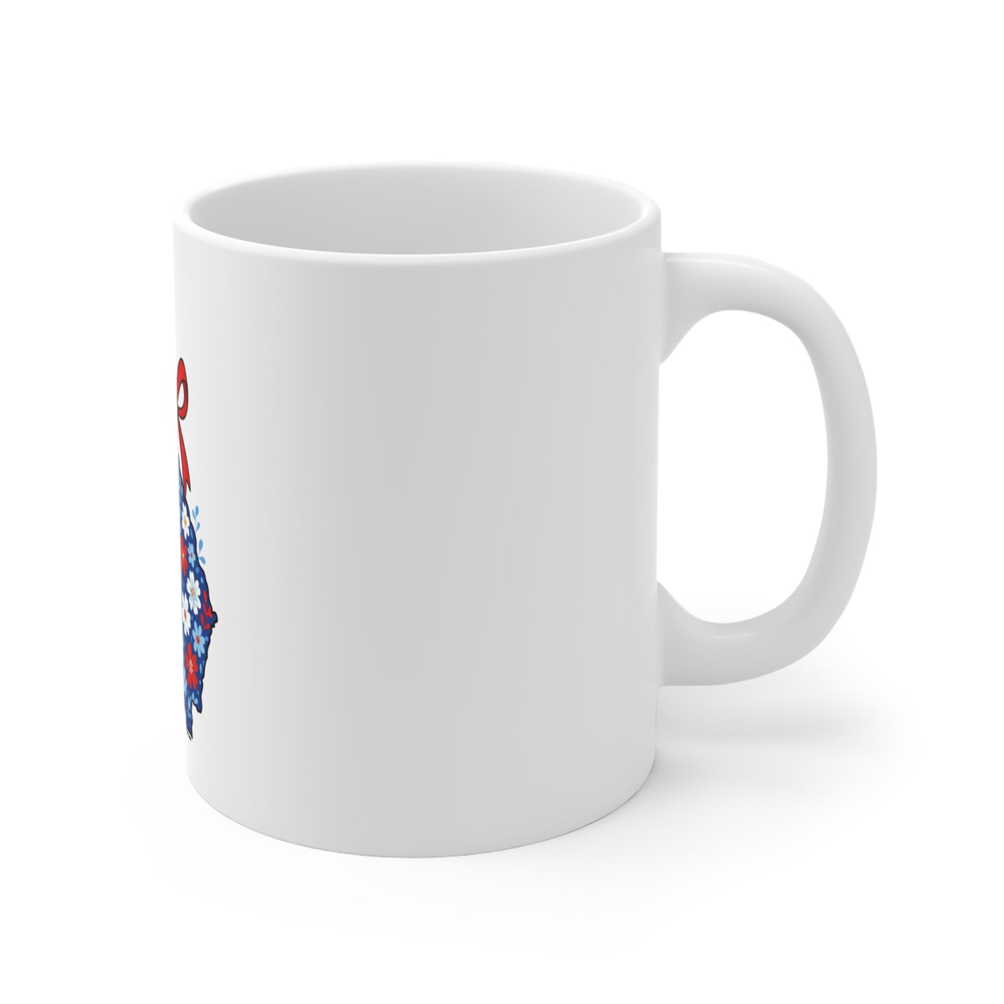 Georgia Floral State Mug – 11oz Coffee Cup with Daisy & Butterfly Design