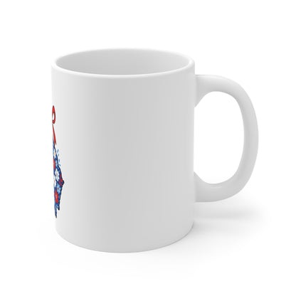 Georgia Floral State Mug – 11oz Coffee Cup with Daisy & Butterfly Design
