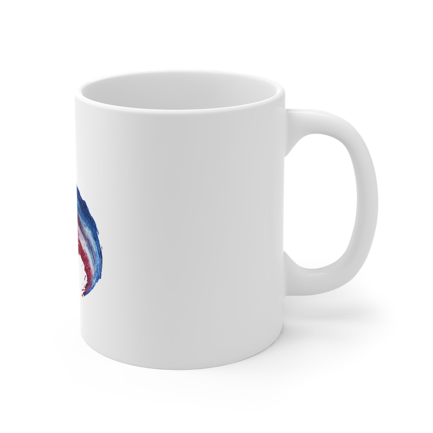 Patriotic Red White Blue Brushstroke Mug — 11oz Coffee & Tea Cup