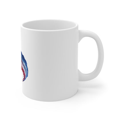 Patriotic Red White Blue Brushstroke Mug — 11oz Coffee & Tea Cup