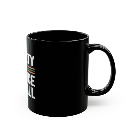 Liberty and Justice For All Black Coffee Mug — Patriotic Equality Ceramic Mug (11oz/15oz)