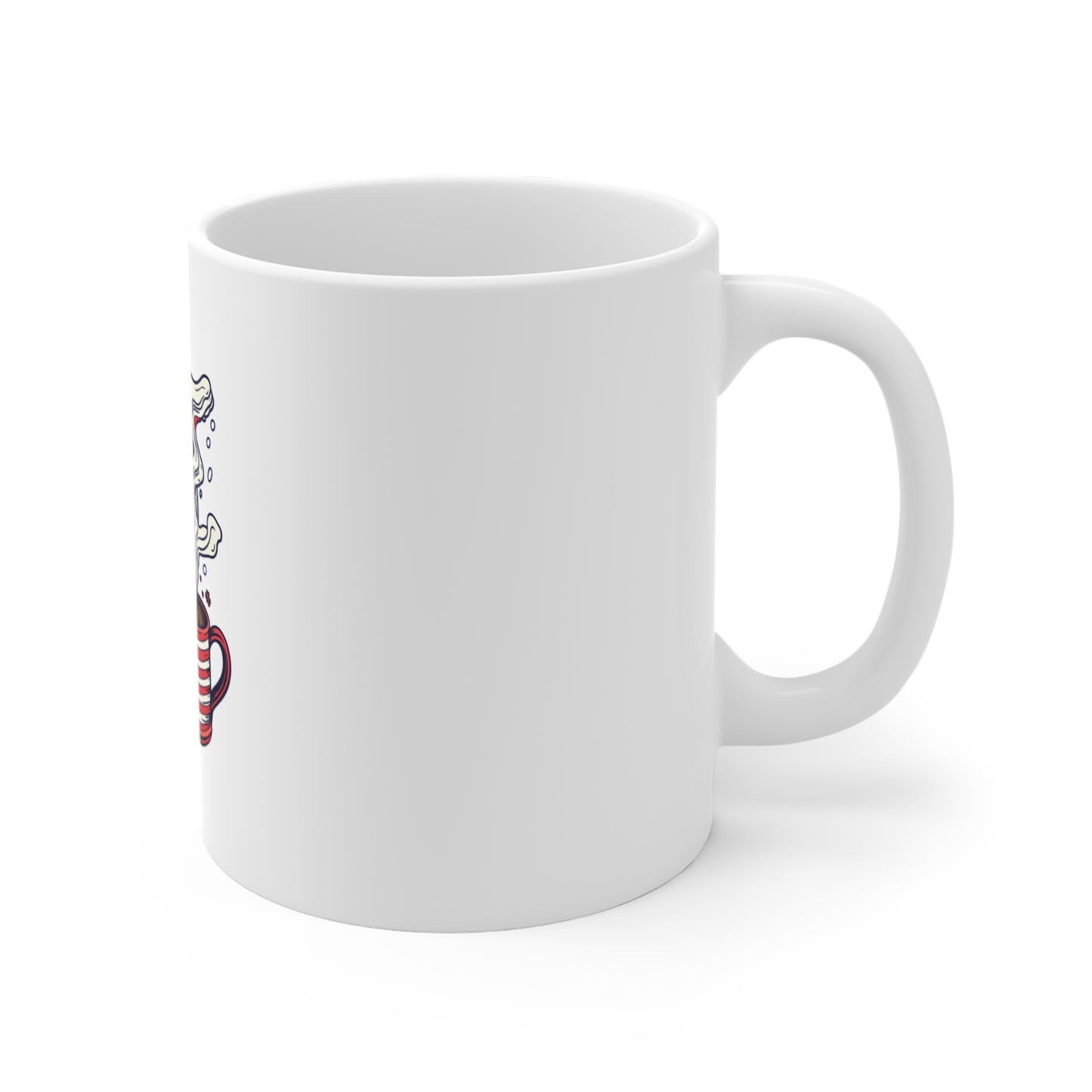 Skull & American Flag Coffee Mug — 11oz Patriotic Gothic Tea Cup
