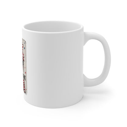 Party in the USA 11oz Mug - Patriotic Messy Bun Retro Fourth of July Coffee Cup