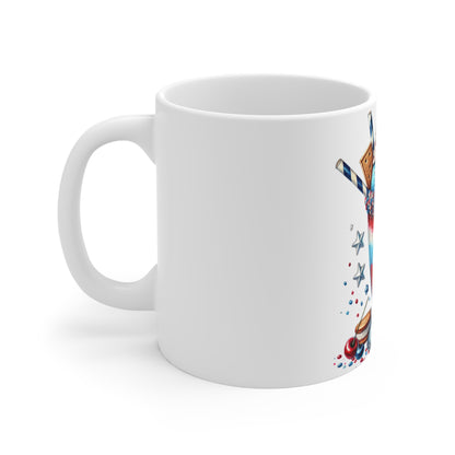 Patriotic Ice Cream Milkshake Coffee Mug – Red White Blue Dessert Mug – 4th of July Candy Cup – Americana Sweet Treat Mug – Festive Gift Mug Patriotic Red White Blue Milkshake Mug - 11oz Fourth of...