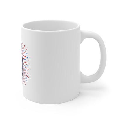 Patriotic Skull Coffee Mug — 11oz Uncle Sam Top Hat Fourth of July