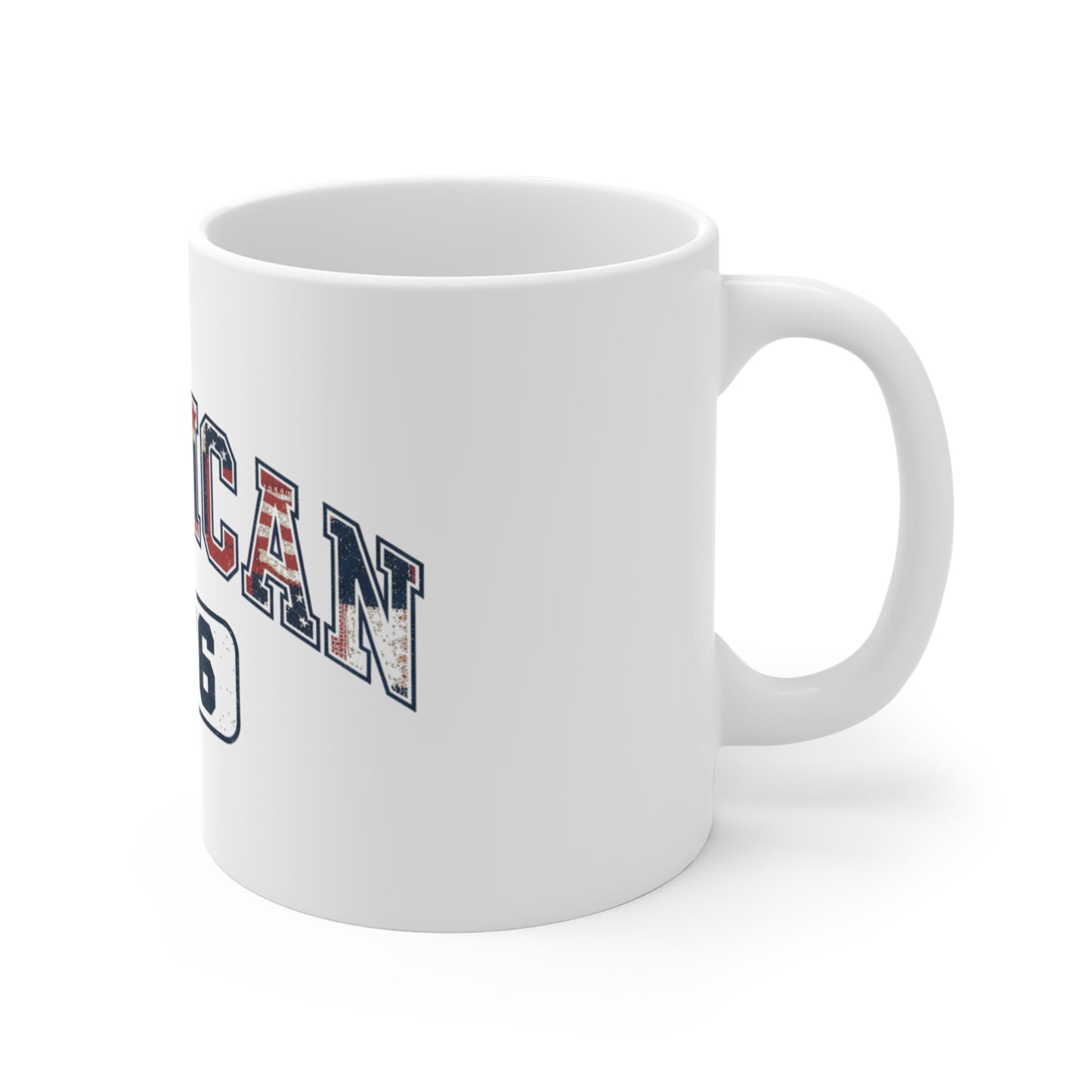 American 1776 Coffee Mug – Vintage Distressed USA Mug – Patriotic Americana Cup – Classic Independence Day Gift Mug 11oz