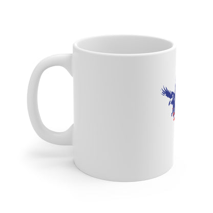 American Eagle Flag Coffee Mug – Patriotic Bald Eagle Mug – USA Freedom Eagle Cup – Red White Blue Americana Gift Mug 11oz
