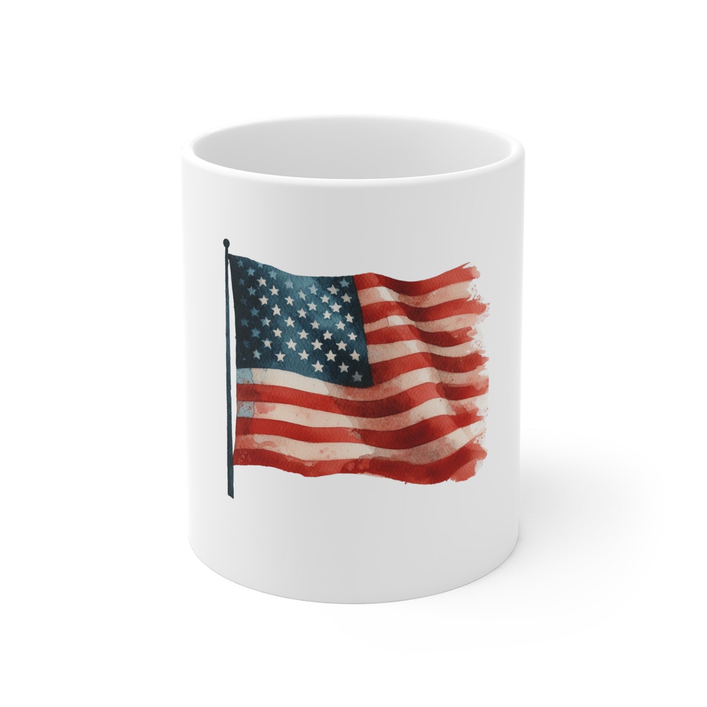 American Flag Coffee Mug – 11oz Patriotic Ceramic Mug for Veterans, 4th of July & Memorial Day