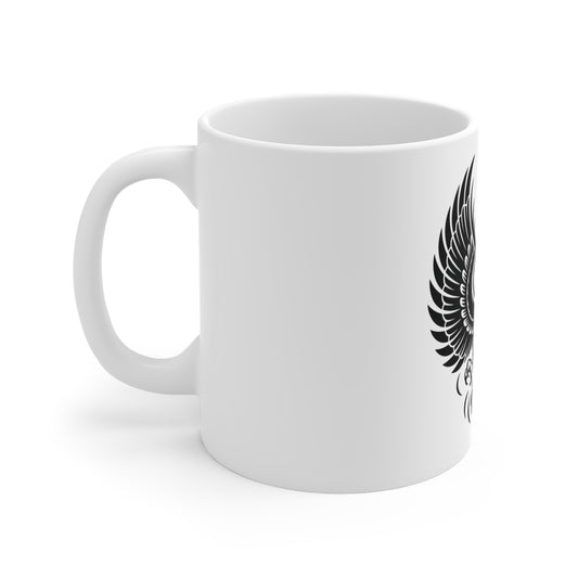 Black Eagle Silhouette Coffee Mug – Patriotic American Eagle Mug – Minimalist USA Eagle Cup – Bold Freedom Mug Mug 11oz