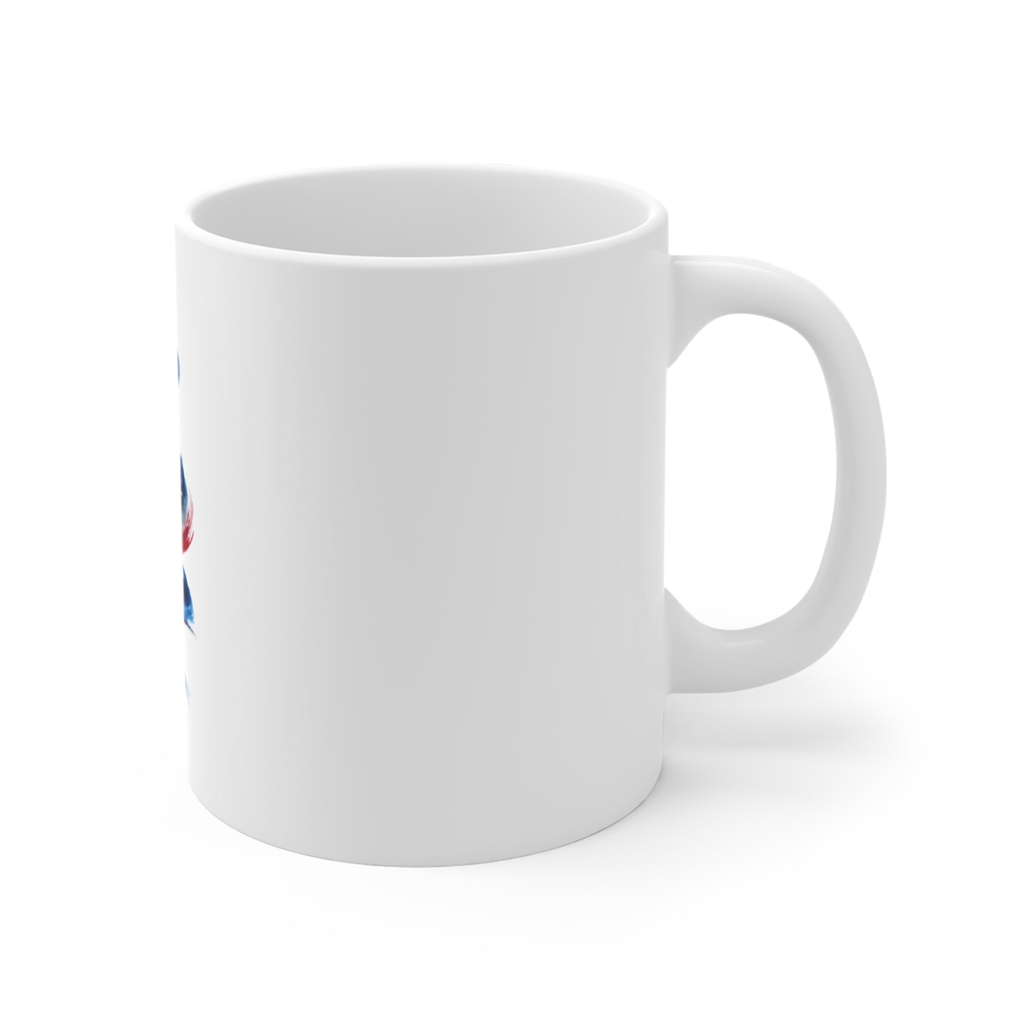 Patriotic Red White Blue Brushstroke Mug — 11oz USA Flag Swirl Coffee Cup