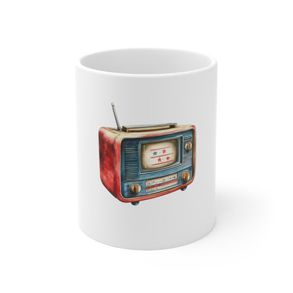 Vintage Radio Coffee Mug - Retro 1950s Style 11oz Ceramic Mug
