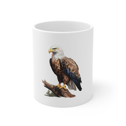 Eagle Coffee Mug - 11oz Bald Eagle Ceramic Tea Cup, Patriotic Wildlife Gift