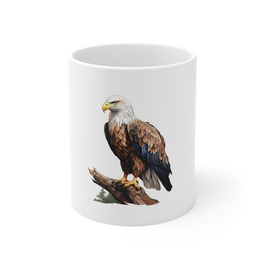Eagle Coffee Mug - 11oz Bald Eagle Ceramic Tea Cup, Patriotic Wildlife Gift