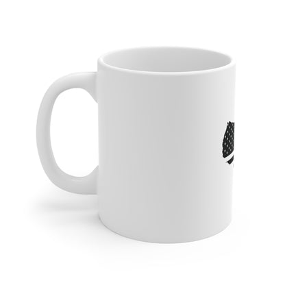 Stealth USA Map Flag Coffee Mug – Blacked Out American Flag Map Mug – Minimalist United States Silhouette Cup – Subtle Patriotic Gift Mug Mug 11oz
