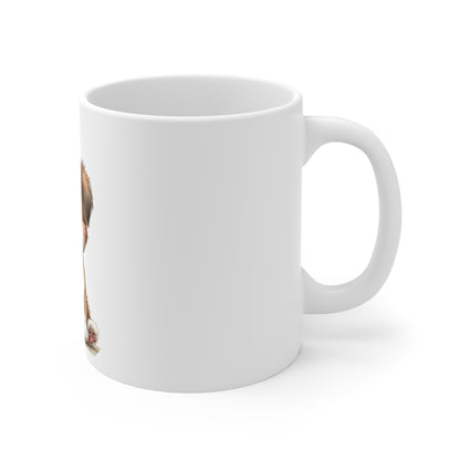 Cute Patriotic Puppy Uncle Sam Hat Mug – 4th of July Dog Coffee Mug – Americana Puppy Cup – Red White Blue Pet Lover Gift Patriotic Puppy Coffee Mug — Cute Puppy with American Flag Hat (11oz)