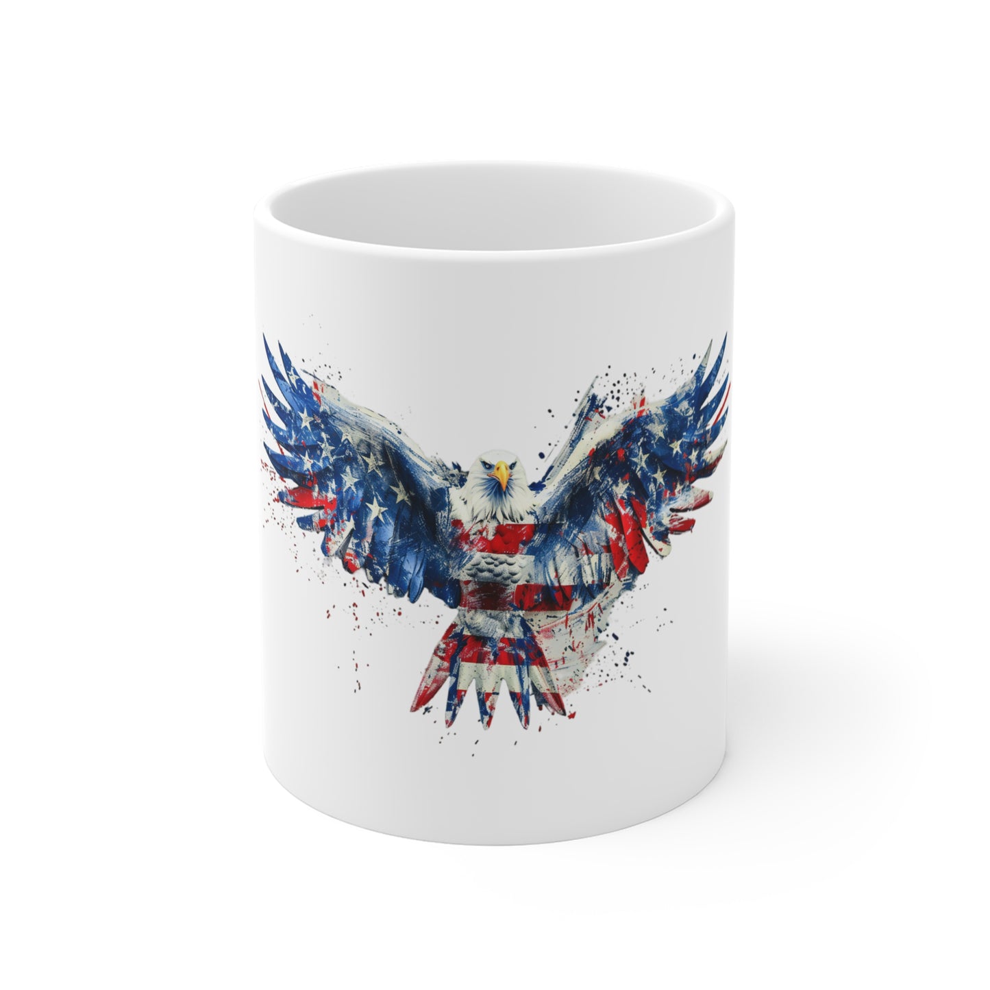 American Flag Bald Eagle Mug — Patriotic 11oz Coffee Cup for 4th of July & Veterans