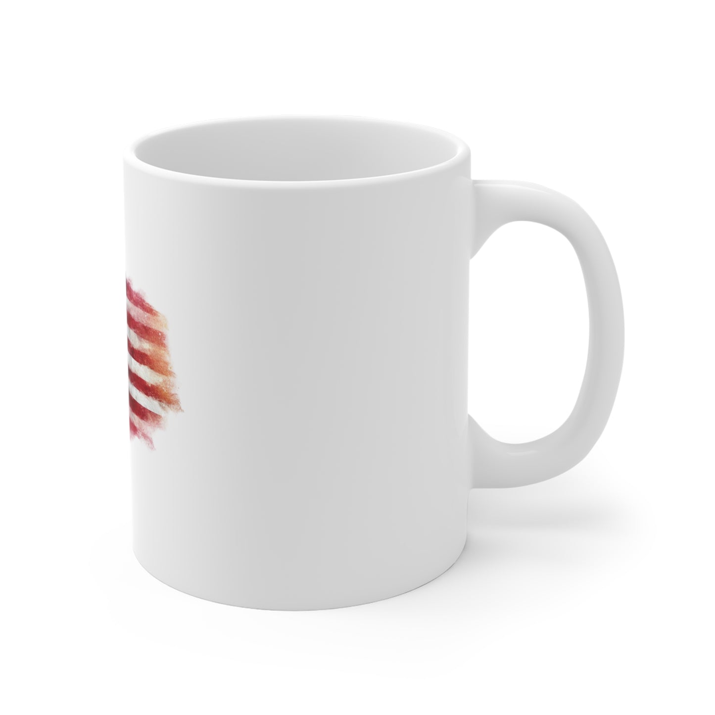 American Flag Watercolor Mug — Patriotic 11oz Coffee Cup for Fourth of July & Veterans