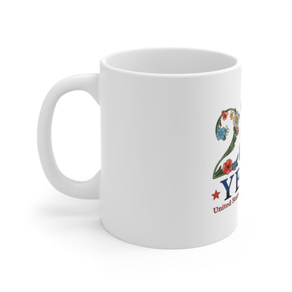 260 Years Floral Anniversary Mug — United States of America 1776–2036 Commemorative Coffee Cup