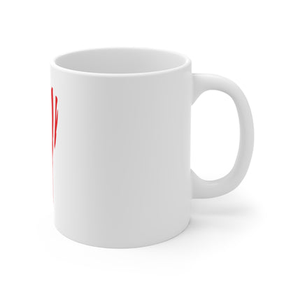 Distressed Vertical American Flag Coffee Mug – Grunge USA Flag Mug – Bold Patriotic Drip Design Cup – Red White Blue Gift Mug 11oz