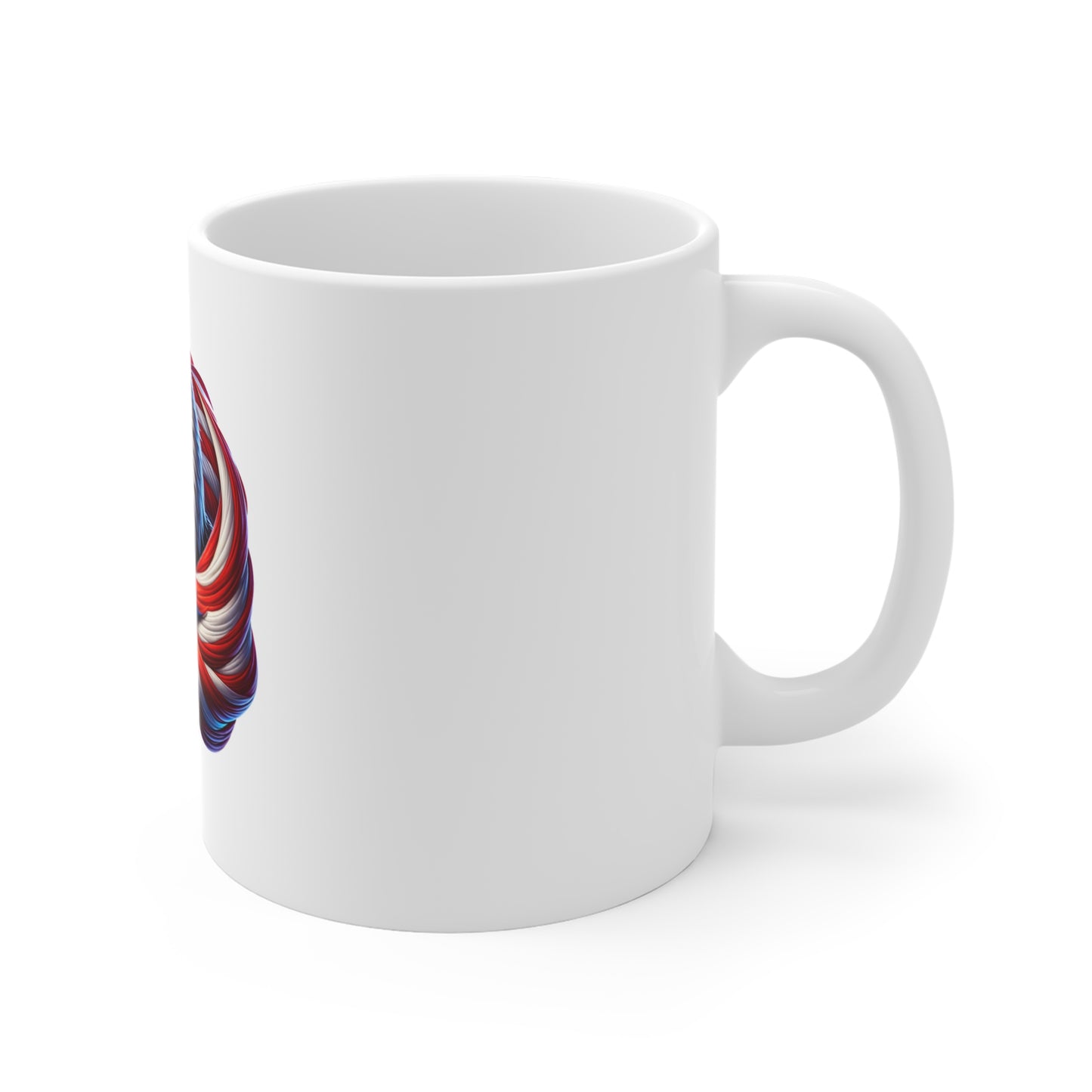 Patriotic Bald Eagle Coffee Mug — American Flag Emblem 11oz