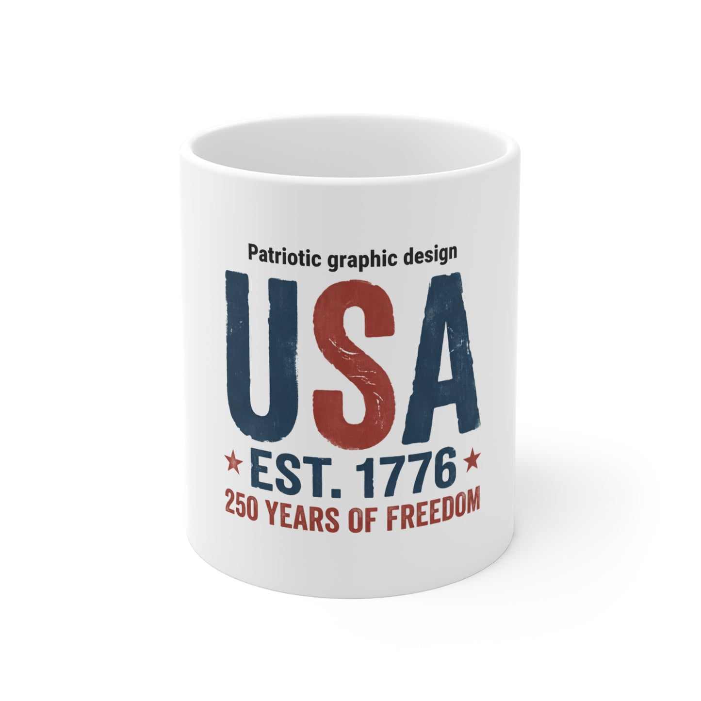 USA Est 1776 Freedom Coffee Mug – Vintage Patriotic USA Mug – Red White Blue Classic Americana Cup – Bold Independence Gift 11oz