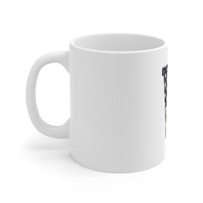 Patriotic Letter W Coffee Mug – American Flag Initial Mug – Vintage USA Monogram Mug – Distressed Americana Alphabet Gift Mug 11oz