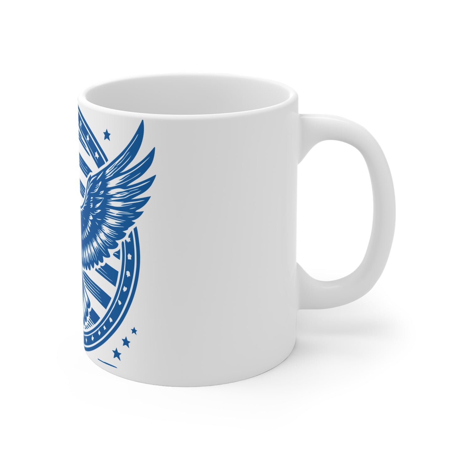 Patriotic Eagle Emblem Coffee Mug – USA Eagle Seal Mug – Bold American Flag Badge Cup – Vintage Americana Eagle Mug 11oz