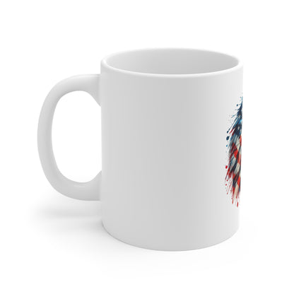 American Flag Eagle 11oz Mug — Patriotic Bald Eagle Coffee Cup