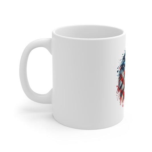 American Flag Eagle 11oz Mug — Patriotic Bald Eagle Coffee Cup