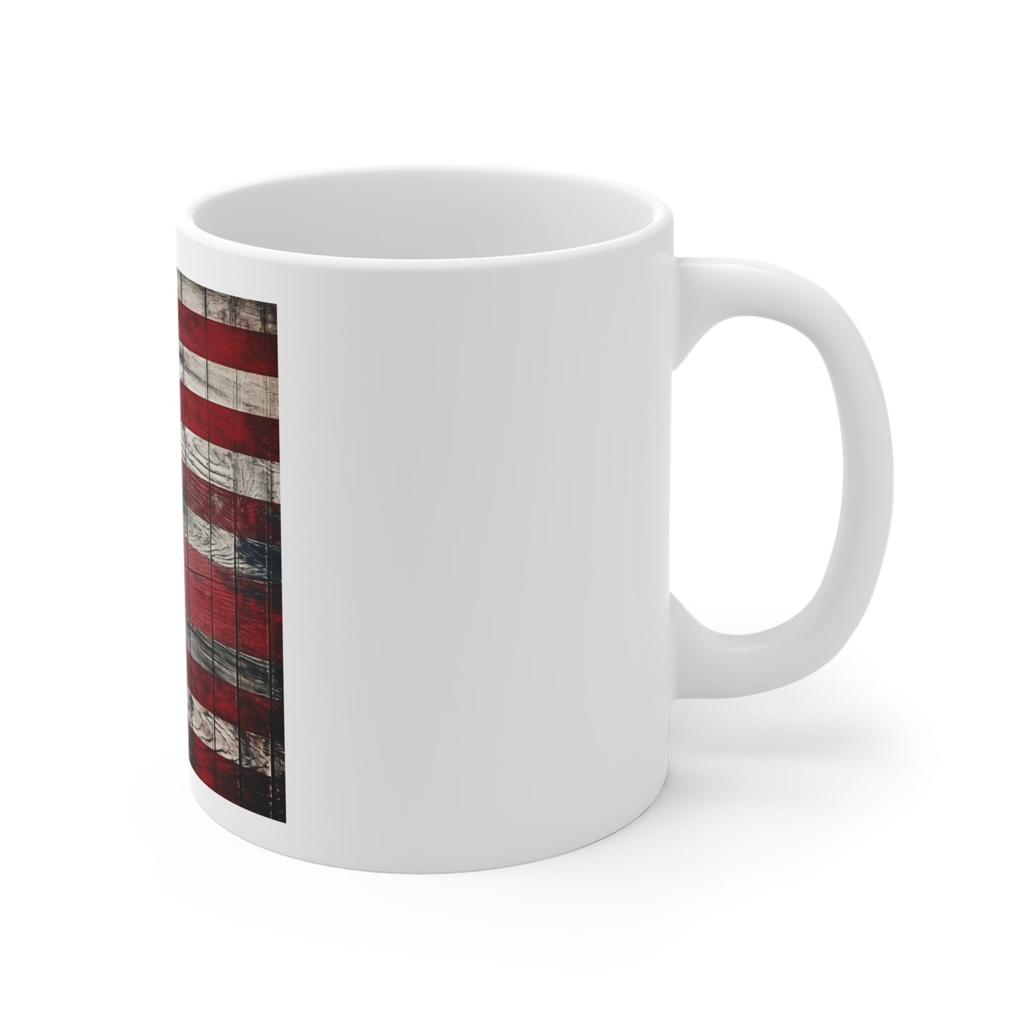 Deep Grain Barnwood American Flag Coffee Mug – Rustic Wood Texture USA Flag Mug – Weathered Wooden Patriotic Cup – Vintage Americana Mug American Flag Rustic Wood 11oz Mug — Patriotic USA Coffee Cup...