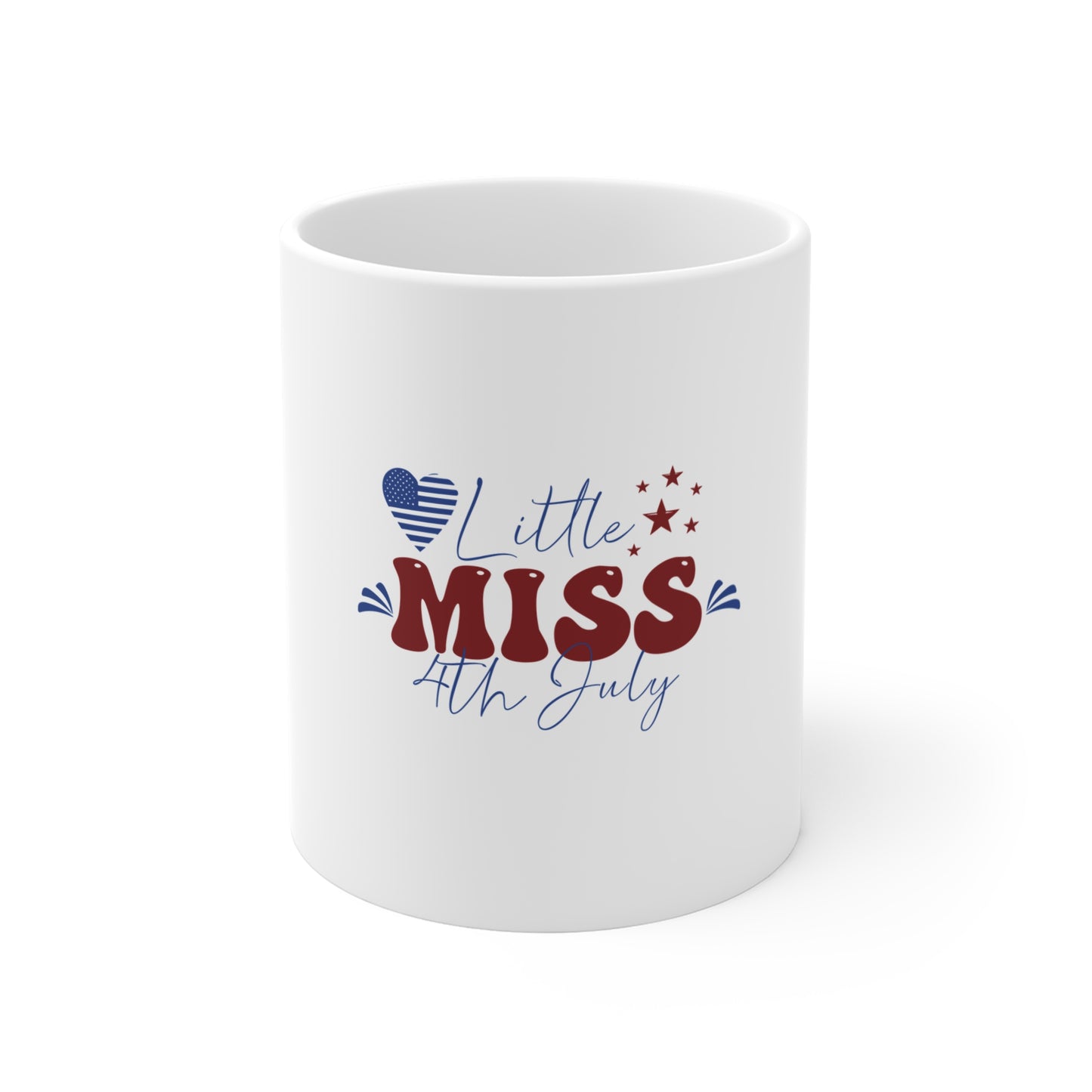 Little Miss 4th of July Mug — Patriotic Kids' 11oz Coffee Cup